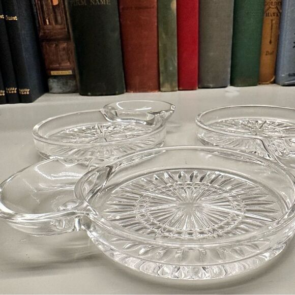 Vintage MCM Sip N Smoke Glass Coaster Ashtray Combo Set of 3 mid century modern - Picture 2 of 9